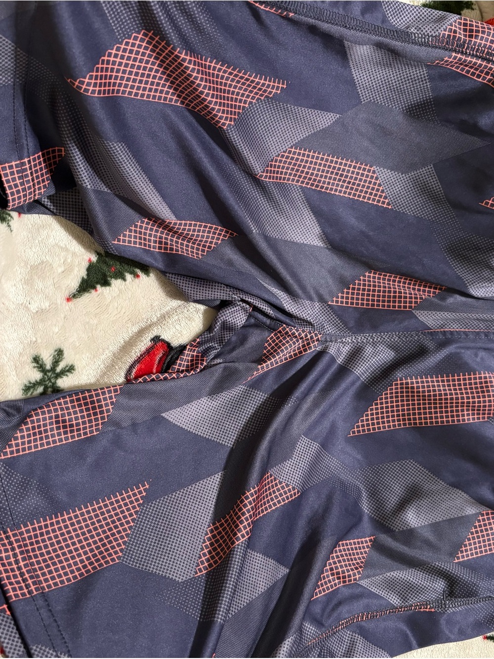 Athletic Works Navy Shorts with Coral Grid Accents